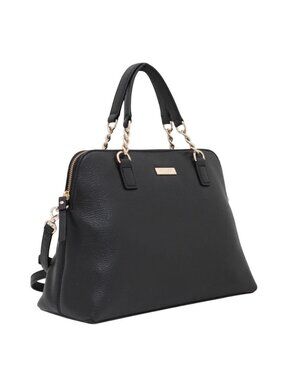 Kate Spade Town Road Small Rachelle Black Leather Dr bag Satchel w/ Chain Strap